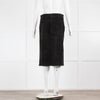 Toteme Black Suede Panel Front Split Skirt