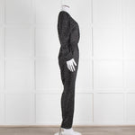 Iris Black White Polka Dot Long Sleeve Jumpsuit
