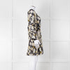 The Kooples Black White Floral Sheer Long Sleeve Short Dress With Slip