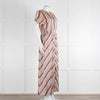 Second Female Cream Black Coral Lilac Stripe Maxi Dress