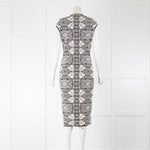 Alexander McQueen Black and Ivory Stained Glass Knit Shift Dress