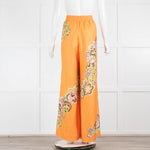 Alemais Orange Starscape Viscose Mix Wide Leg Trousers