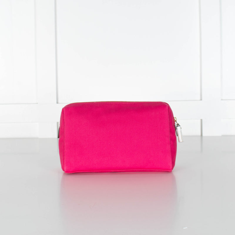 Anya Hindmarch Pink Canvas Zip Top Makeup Bag