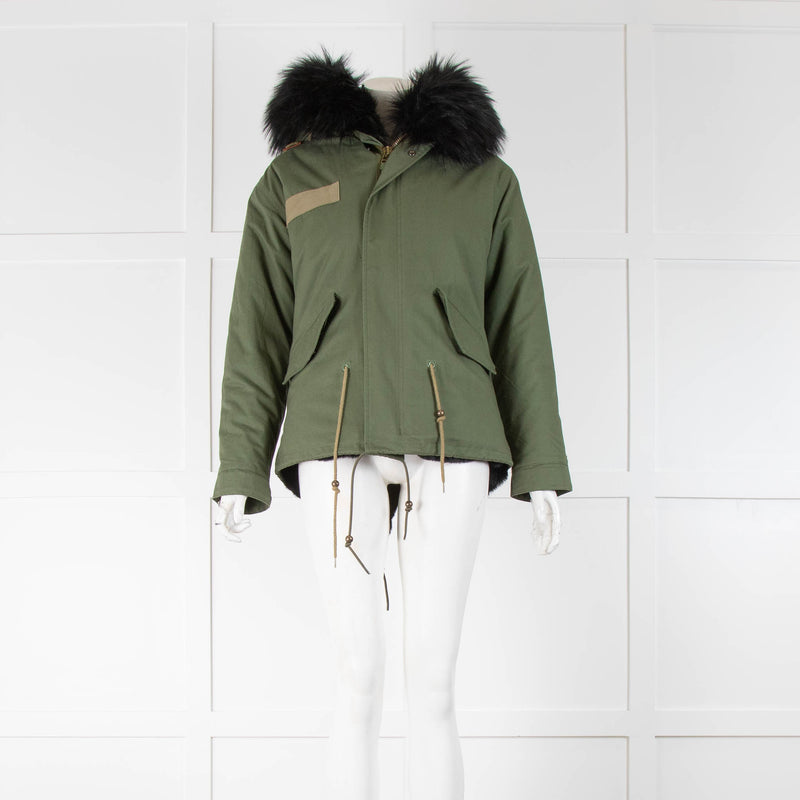 South West Ten Khaki Parka With Detachable Faux Fur Lining & Hood