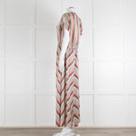 Second Female Cream Black Coral Lilac Stripe Maxi Dress