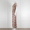 Second Female Cream Black Coral Lilac Stripe Maxi Dress