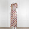 Second Female Cream Black Coral Lilac Stripe Maxi Dress