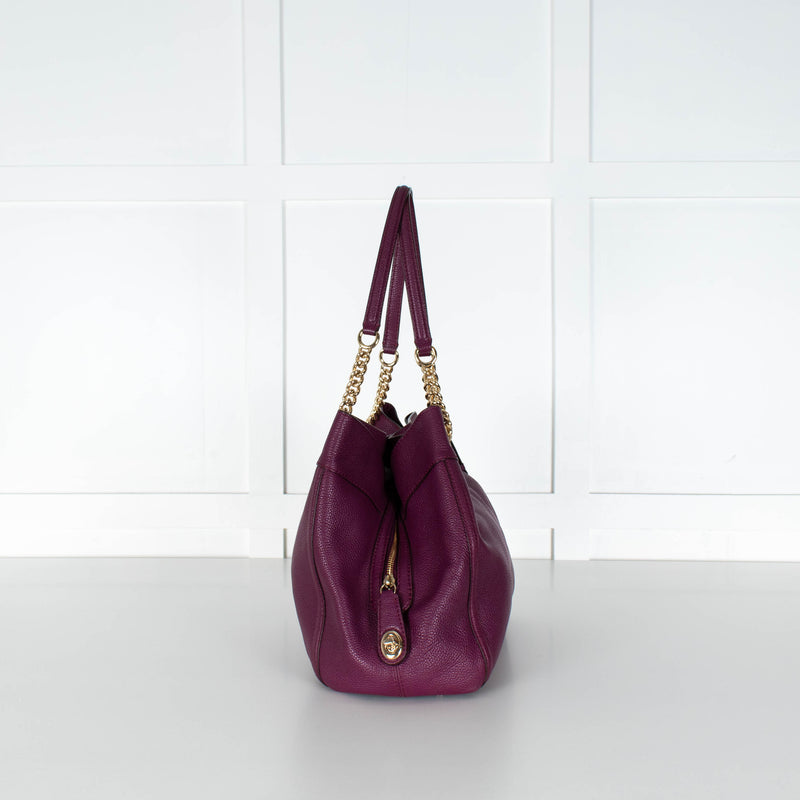 Coach Purple Turnlock Edie Shoulder Bag