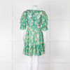 By Timo Turquoise Cream Floral Puff Sleeve Mini Dress