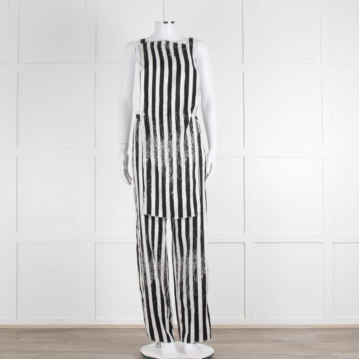 MM6 Maison Margiela Black White Stripe Dungarees
