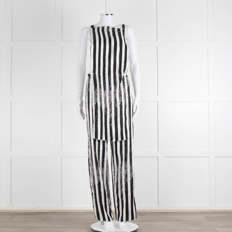 MM6 Maison Margiela Black White Stripe Dungarees