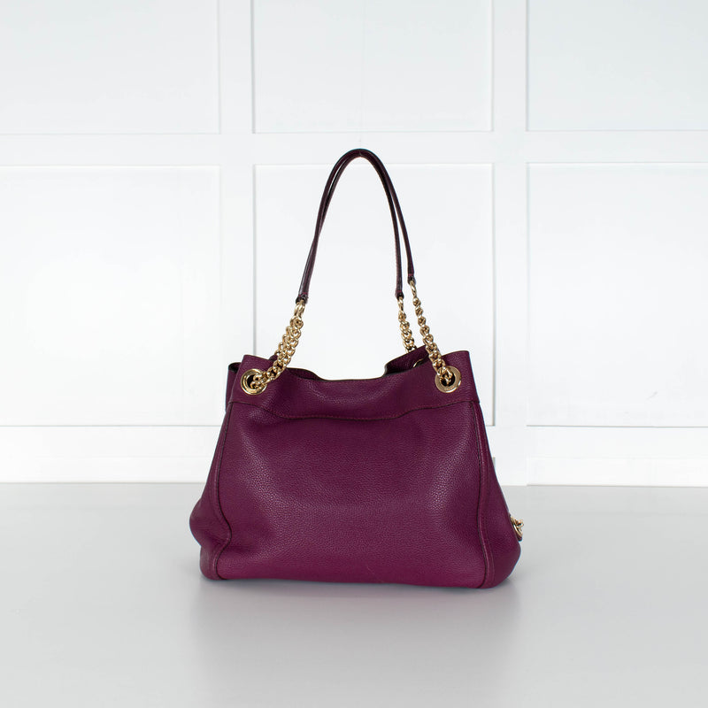 Coach Purple Turnlock Edie Shoulder Bag