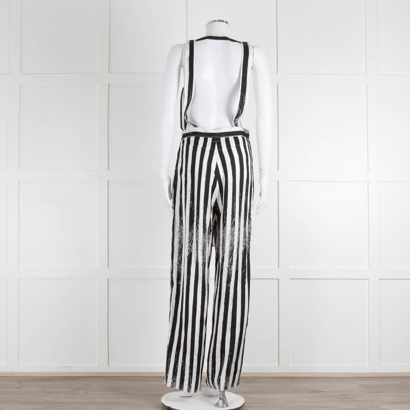 MM6 Maison Margiela Black White Stripe Dungarees