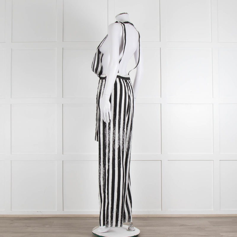 MM6 Maison Margiela Black White Stripe Dungarees