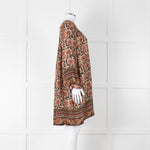 Iris Beige Green Floral Smock Tunic Dress