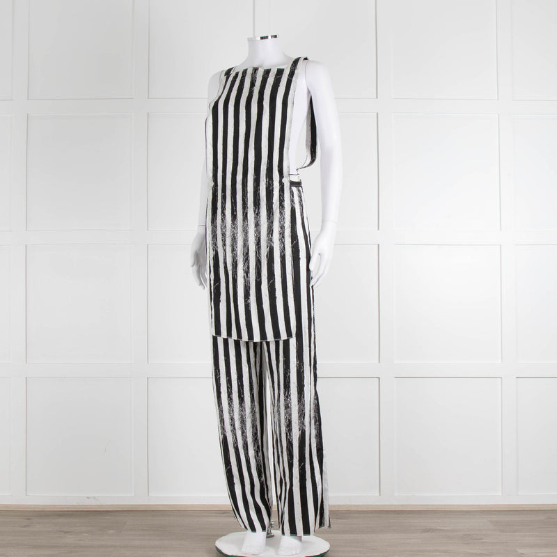 MM6 Maison Margiela Black White Stripe Dungarees