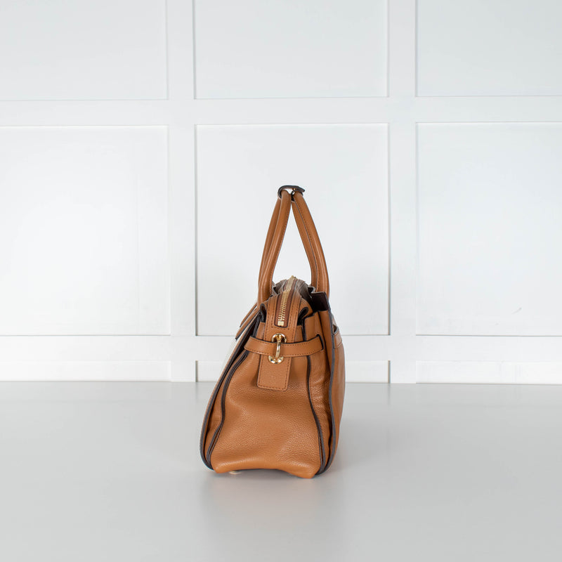 Michael Kors Cream Canvas Top Handle Tote With Detachable Long Strap