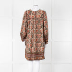 Iris Beige Green Floral Smock Tunic Dress