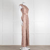 Emilia Wickstead Salmon Snake Skin Linen Belted Jumpsuit