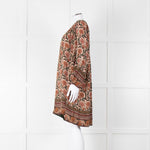 Iris Beige Green Floral Smock Tunic Dress