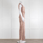 Emilia Wickstead Salmon Snake Skin Linen Belted Jumpsuit