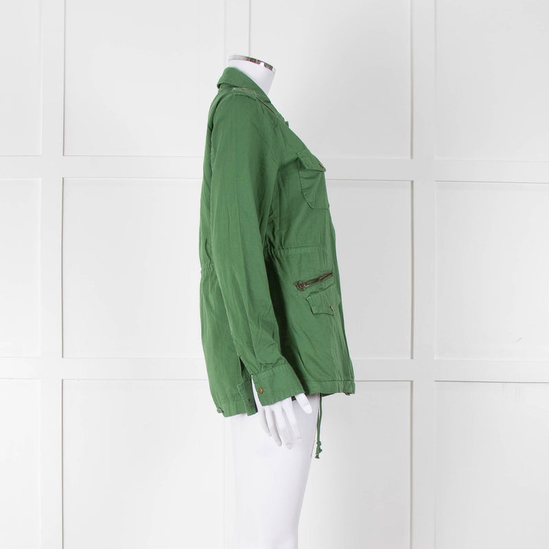 Lily Aldridge For Velvet Green Zip Up Jacket
