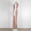 Emilia Wickstead Salmon Snake Skin Linen Belted Jumpsuit