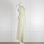Song For The Mute Lime Green Textured Sleeveless Wrap Dress