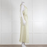 Song For The Mute Lime Green Textured Sleeveless Wrap Dress