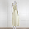 Song For The Mute Lime Green Textured Sleeveless Wrap Dress