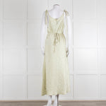 Song For The Mute Lime Green Textured Sleeveless Wrap Dress