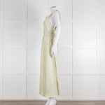 Song For The Mute Lime Green Textured Sleeveless Wrap Dress