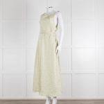 Song For The Mute Lime Green Textured Sleeveless Wrap Dress