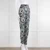 Unbranded (Anna Mason) Cream Blue Floral High Waisted Trousers