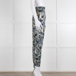 Unbranded (Anna Mason) Cream Blue Floral High Waisted Trousers