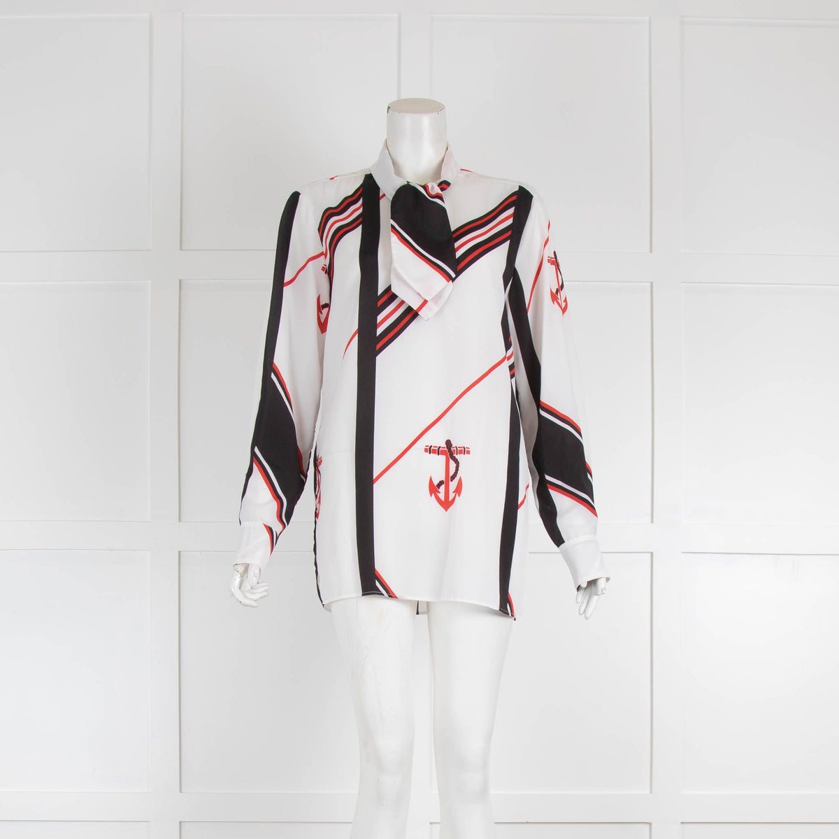 MSGM White Black Red Print