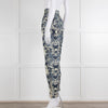 Unbranded (Anna Mason) Cream Blue Floral High Waisted Trousers