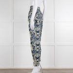 Unbranded (Anna Mason) Cream Blue Floral High Waisted Trousers