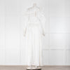 Self-Portrait Cream Satin Broderie Lace Maxi Dress