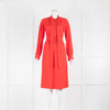 Burberry Red Fine Knit Top Stitch Dress
