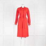 Burberry Red Fine Knit Top Stitch Dress