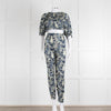 Unbranded (Anna Mason) Cream Blue Floral High Waisted Trousers