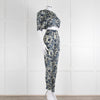 Unbranded (Anna Mason) Cream Blue Floral High Waisted Trousers