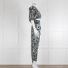 Unbranded (Anna Mason) Cream Blue Floral High Waisted Trousers