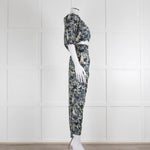 Unbranded (Anna Mason) Cream Blue Floral High Waisted Trousers