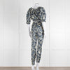 Unbranded (Anna Mason) Cream Blue Floral High Waisted Trousers