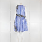 MSGM Blue Black Gingham Sleeveless Dress