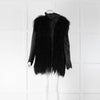 2nd Day Black Mongolian Fur Jacket With Zip Off LeatherSleeves