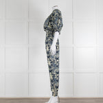 Unbranded (Anna Mason) Cream Blue Floral High Waisted Trousers
