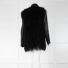 2nd Day Black Mongolian Fur Jacket With Zip Off LeatherSleeves